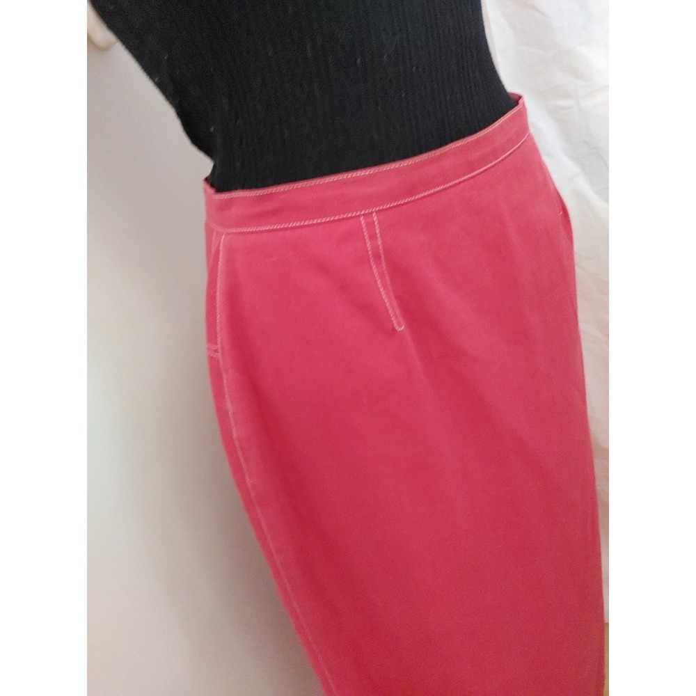 Lana Lee‎ Canada VTG Sz 12 Red Maxi Long Side Slit Skirt Lite Weight Pockets